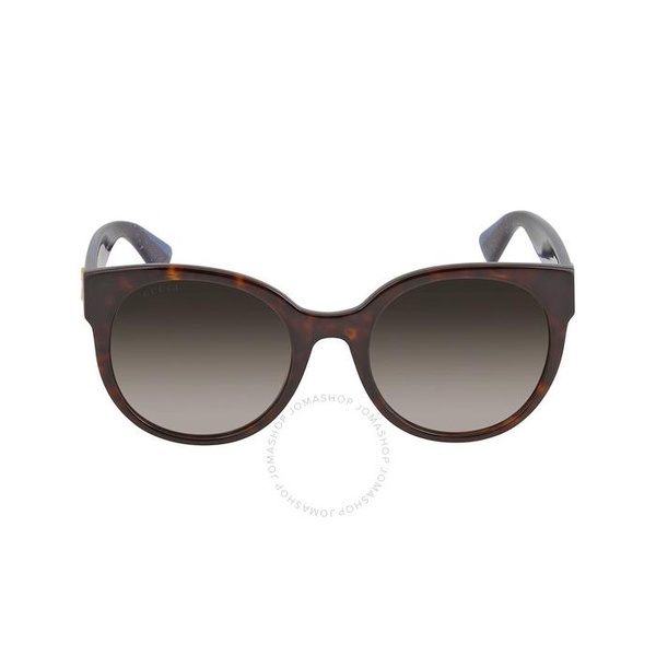 구찌 구찌 Gucci Brown Gradient Round Ladies Sunglasses GG0035SN 004 54