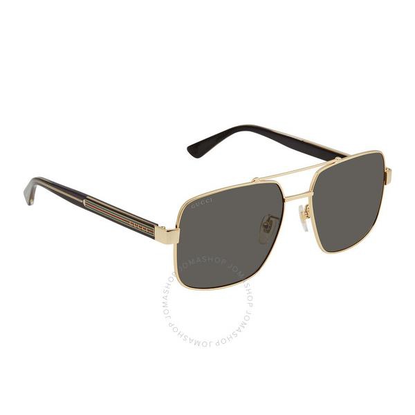 구찌 구찌 Gucci Grey Navigator Mens Sunglasses GG0529S 001 60