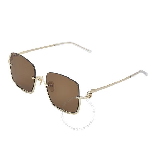 구찌 구찌 Gucci Brown Square Ladies Sunglasses GG1279S 002 54