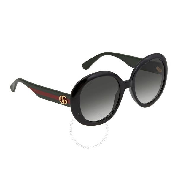 구찌 구찌 Gucci Grey Round Ladies Sunglasses GG0712S 001 55