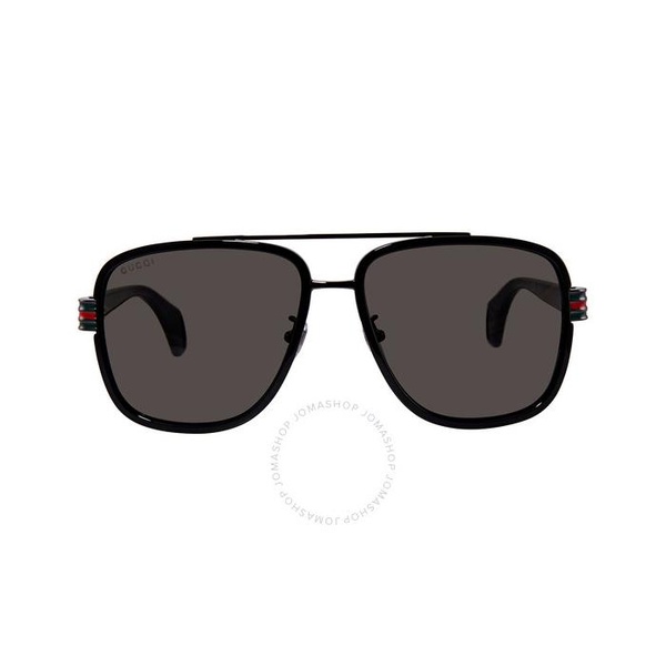 구찌 구찌 Gucci Grey Navigator Mens Sunglasses GG0448S 001 58