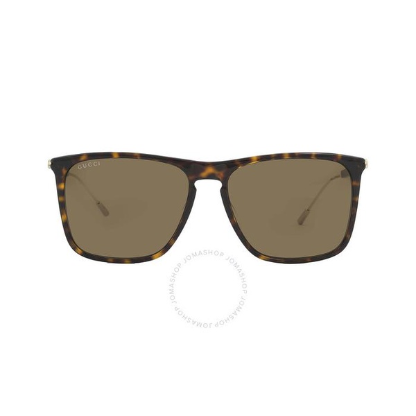 구찌 구찌 Gucci Brown Rectangular Mens Sunglasses GG1269S 002 58