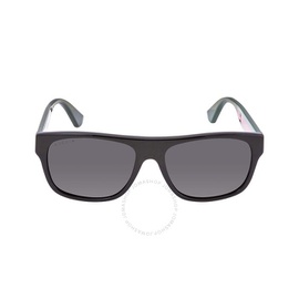 구찌 Gucci Open Box - Polarized Grey Rectangular Mens Sunglasses GG0341S 002 56