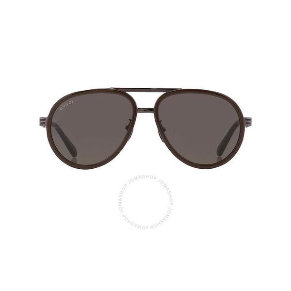 구찌 구찌 Gucci Grey Pilot Mens Sunglasses GG0982S 001 59
