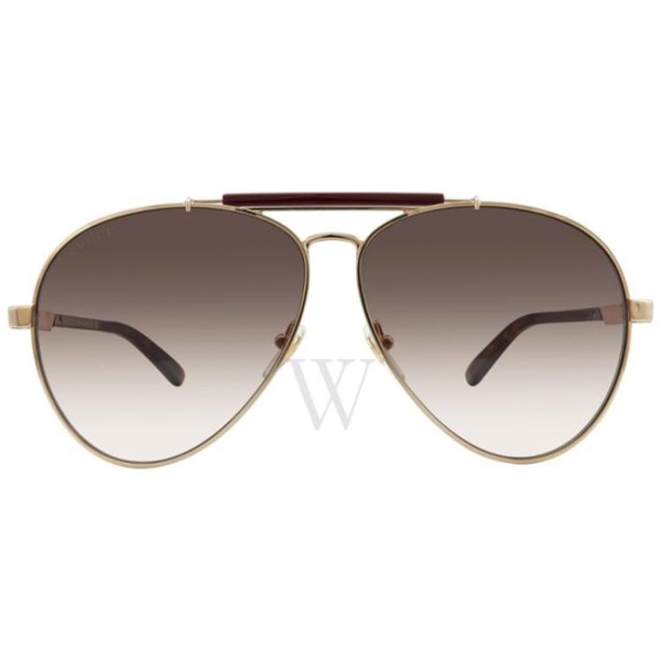 구찌 구찌 Gucci 61 mm Gold Havana Sunglasses GG1287S 002 61