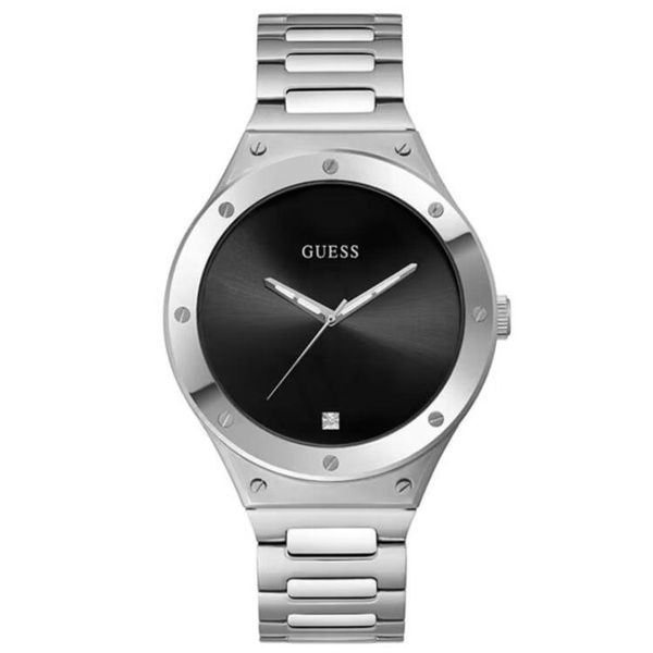  Guess MEN'S Scope Stainless Steel Black Dial Watch GW0427G1