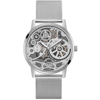 Guess MEN'S Gadget Stainless Steel Silver-tone Dial Watch GW0538G1