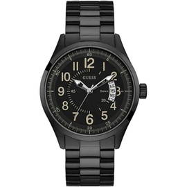 Guess MEN'S Classic Stainless Steel Black Dial Watch W1245G3