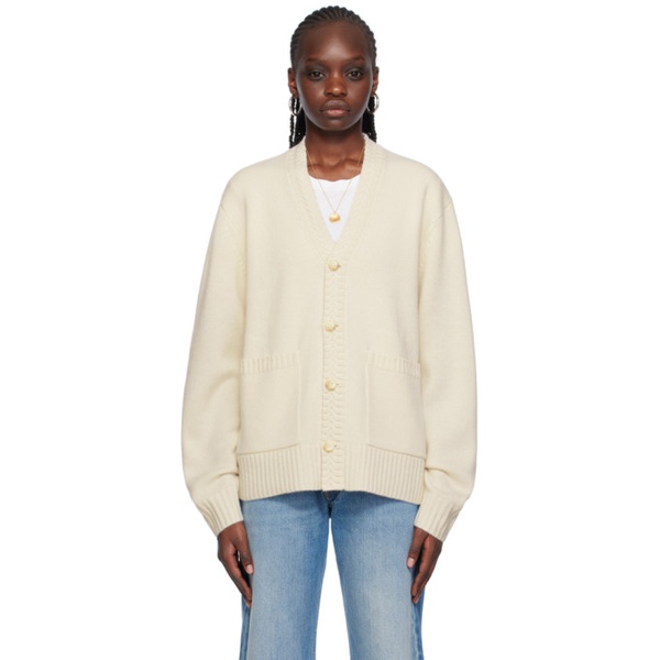  Guest in Residence 오프화이트 Off-White Y-Neck Cardigan 241173F095001