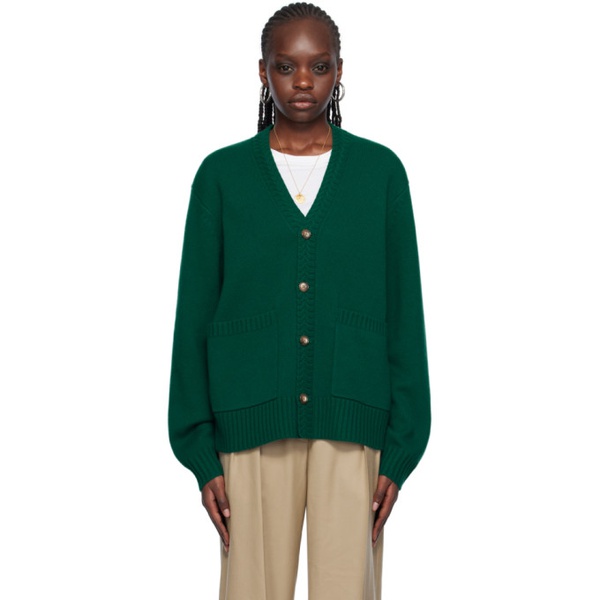  Guest in Residence Green Y-Neck Cardigan 241173F095000