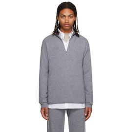 Guest in Residence Gray Half-Zip Sweater 232173M202000