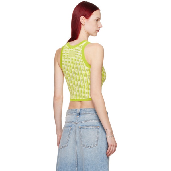  Guest in Residence Green Gingham Tank Top 241173F111000