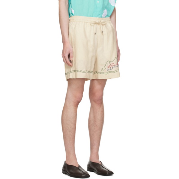  HARAGO 오프화이트 Off-White Embroidered Shorts 241245M193003