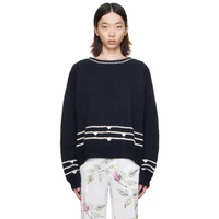 HARAGO Navy Striped Sweater 241245M201001