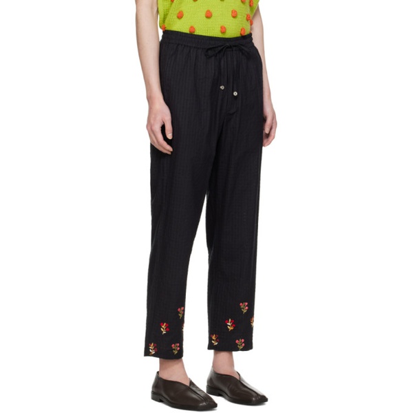  HARAGO Black Embroidered Trousers 241245M191010