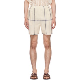 HARAGO 오프화이트 Off-White Embroidered Shorts 232245M193006