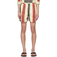 HARAGO 오프화이트 Off-White Patchwork Shorts 231245M193018
