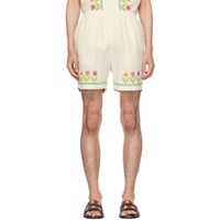 HARAGO 오프화이트 Off-White Floral Shorts 232245M193008