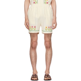 HARAGO 오프화이트 Off-White Floral Shorts 232245M193008