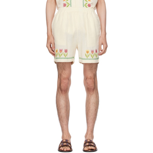  HARAGO 오프화이트 Off-White Floral Shorts 232245M193008