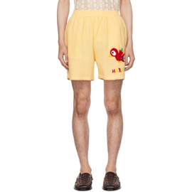 HARAGO Yellow Two-Pocket Shorts 232245M193007