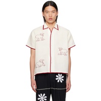 HARAGO White Embroidered Shirt 242245M192027