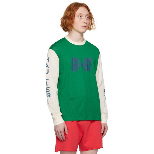 HAULIER Green & 오프화이트 Off-White Canyon Long Sleeve T-Shirt 231971M213000