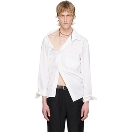 HODAKOVA White Asymmetric Shirt 242756M192008