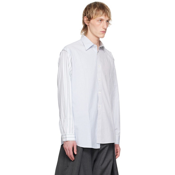  HODAKOVA White & Blue Striped Shirt 242756M192006