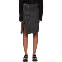 HODAKOVA Gray Coat Wrap Midi Skirt 222756F092002