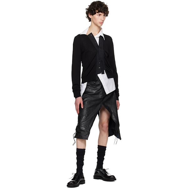  HODAKOVA Black Trouser Leather Skirt 242756M193002