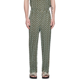 HOMME PLISSEE 이세이 미야케 ISSEY MIYAKE Green & Blue Cedar Trousers 232729M191004