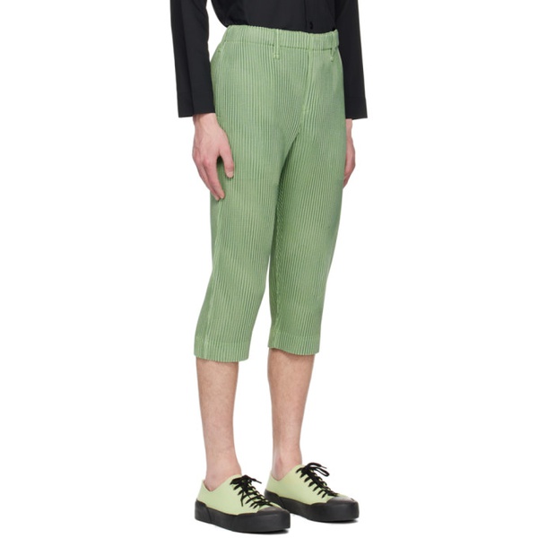  HOMME PLISSEE 이세이 미야케 ISSEY MIYAKE Green Leno Stripe Trousers 231729M191075