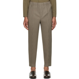 HOMME PLISSEE 이세이 미야케 ISSEY MIYAKE Khaki Compleat Trousers 241729M191013