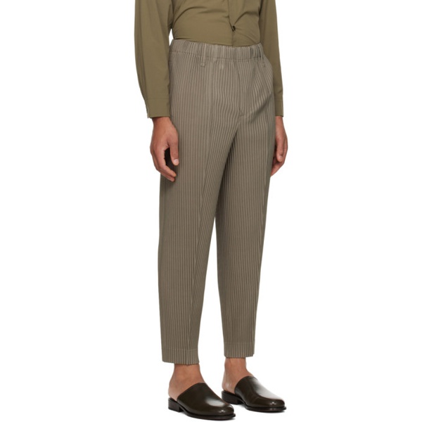  HOMME PLISSEE 이세이 미야케 ISSEY MIYAKE Khaki Compleat Trousers 241729M191013