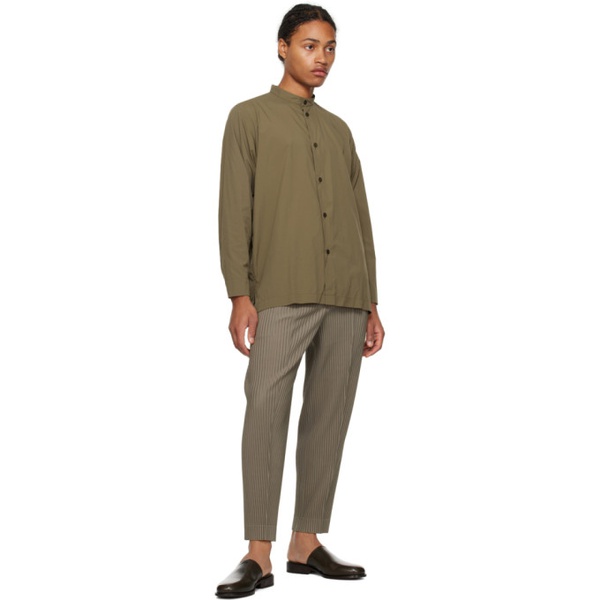  HOMME PLISSEE 이세이 미야케 ISSEY MIYAKE Khaki Compleat Trousers 241729M191013