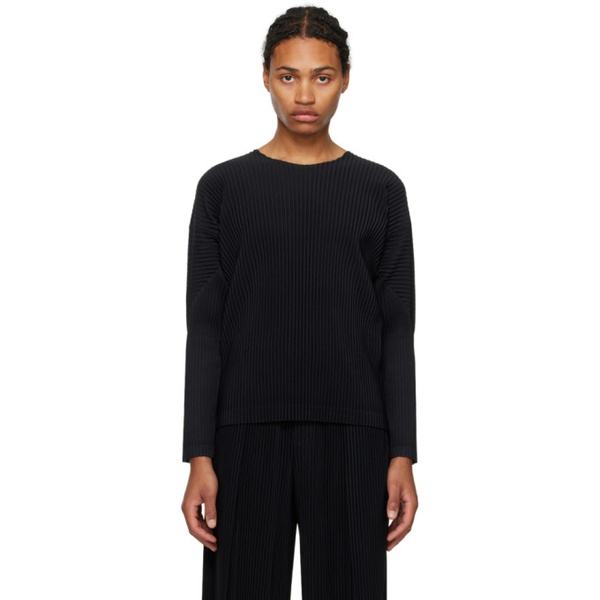  HOMME PLISSEE 이세이 미야케 ISSEY MIYAKE Black Basics Long Sleeve T-Shirt 232729M213031