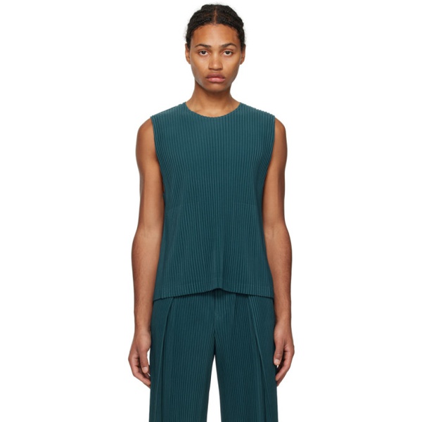  HOMME PLISSEE 이세이 미야케 ISSEY MIYAKE Green Tailored Pleats 2 Tank Top 241729M214000