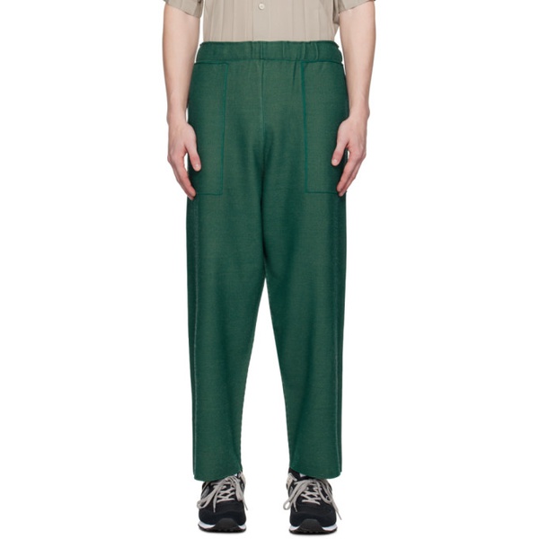  HOMME PLISSEE 이세이 미야케 ISSEY MIYAKE Green Inlaid Trousers 232729M191038