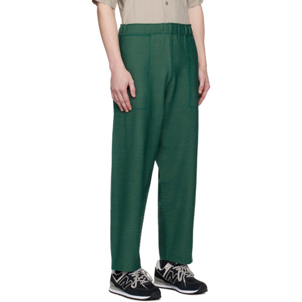  HOMME PLISSEE 이세이 미야케 ISSEY MIYAKE Green Inlaid Trousers 232729M191038