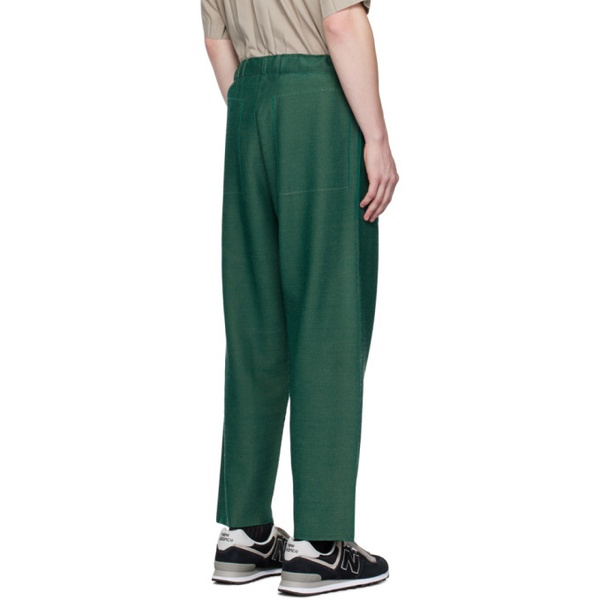  HOMME PLISSEE 이세이 미야케 ISSEY MIYAKE Green Inlaid Trousers 232729M191038