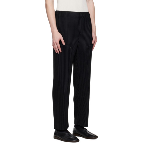  HOMME PLISSEE 이세이 미야케 ISSEY MIYAKE Black Unfold Trousers 232729M191042