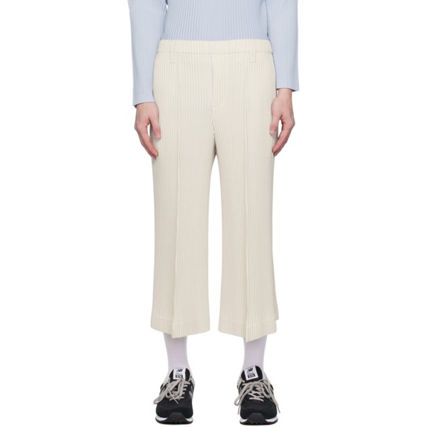  HOMME PLISSEE 이세이 미야케 ISSEY MIYAKE White Kersey Pleats Trousers 232729M191037