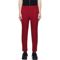 HOMME PLISSEE 이세이 미야케 ISSEY MIYAKE Red Kersey Pleats Trousers 232729M191032