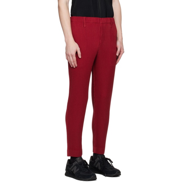  HOMME PLISSEE 이세이 미야케 ISSEY MIYAKE Red Kersey Pleats Trousers 232729M191032