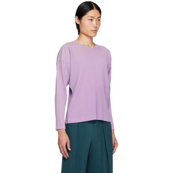  HOMME PLISSEE 이세이 미야케 ISSEY MIYAKE Purple Dolman Long Sleeve T-Shirt 241729M213003