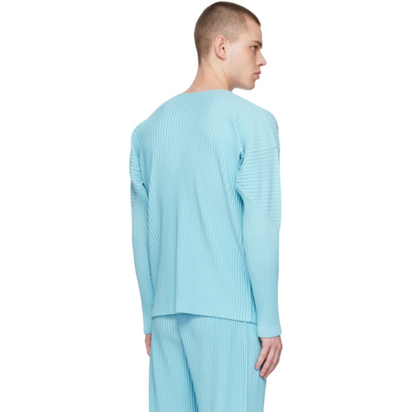  HOMME PLISSEE 이세이 미야케 ISSEY MIYAKE Blue Color Pleats Long Sleeve T-shirt 232729M213003