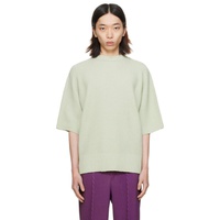 HOMME PLISSEE 이세이 미야케 ISSEY MIYAKE Green Rustic Knit Sweater 241729M201012