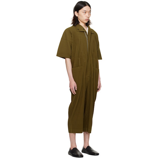  HOMME PLISSEE 이세이 미야케 ISSEY MIYAKE Khaki Pleats Bottoms Jumpsuit 241729M191064