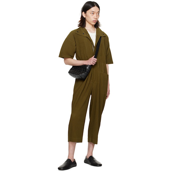  HOMME PLISSEE 이세이 미야케 ISSEY MIYAKE Khaki Pleats Bottoms Jumpsuit 241729M191064